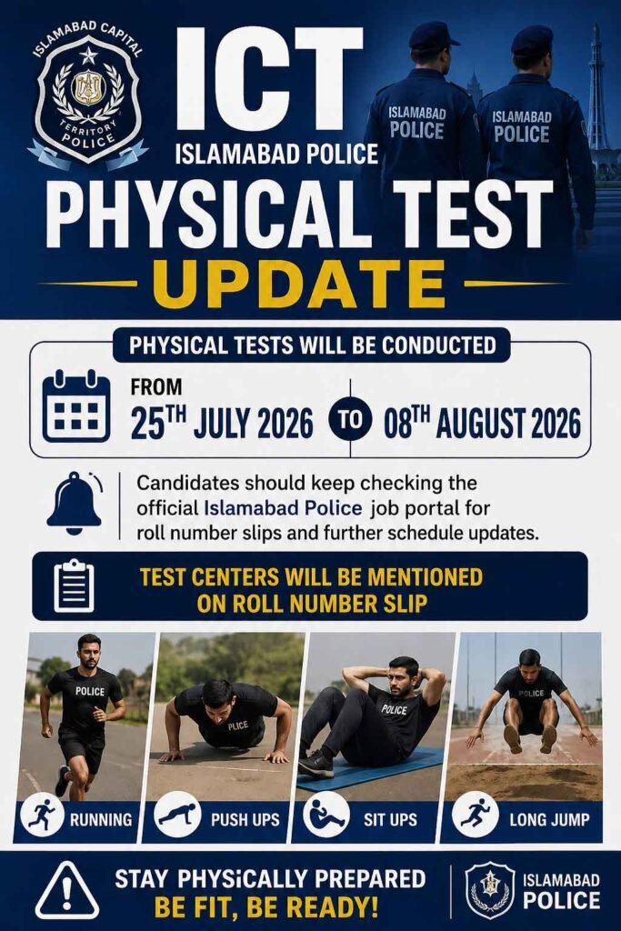 Islamabad Police Roll No Slip 2026 Download Physical & Written Test Date