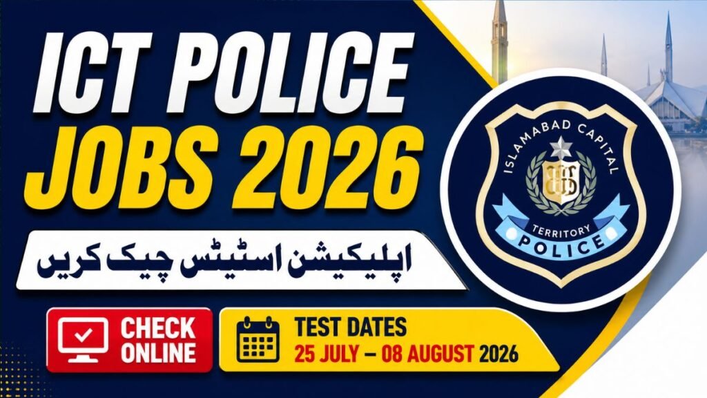 ICT Police Jobs 2026 Application Status Check Online